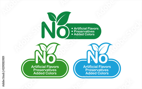 no preservatives logo icon for healthy natural food and drink products