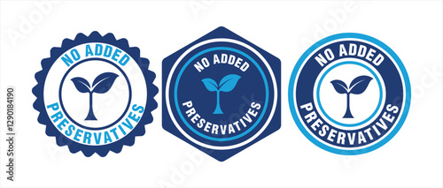 no preservatives logo icon for healthy natural food and drink products