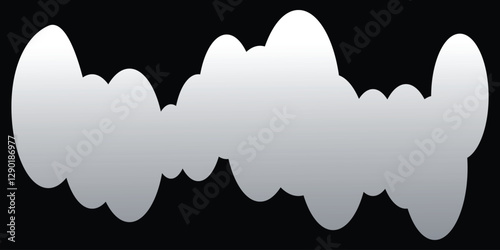 Cloud. Abstract white cloudy set isolated on black background. Vector Eps 10