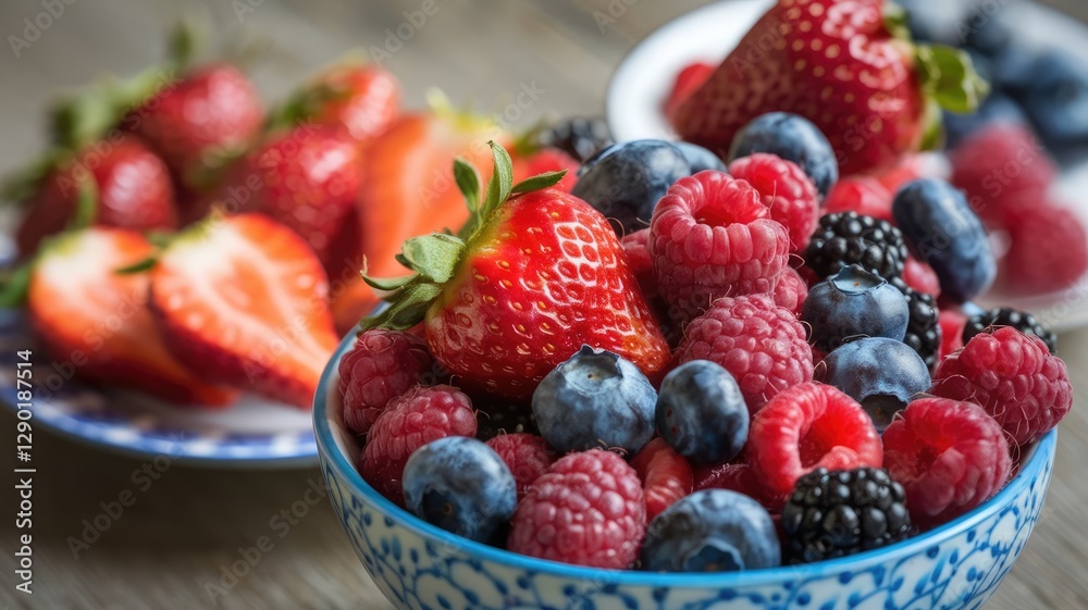 strawberries and blueberries strawberries and blueberries