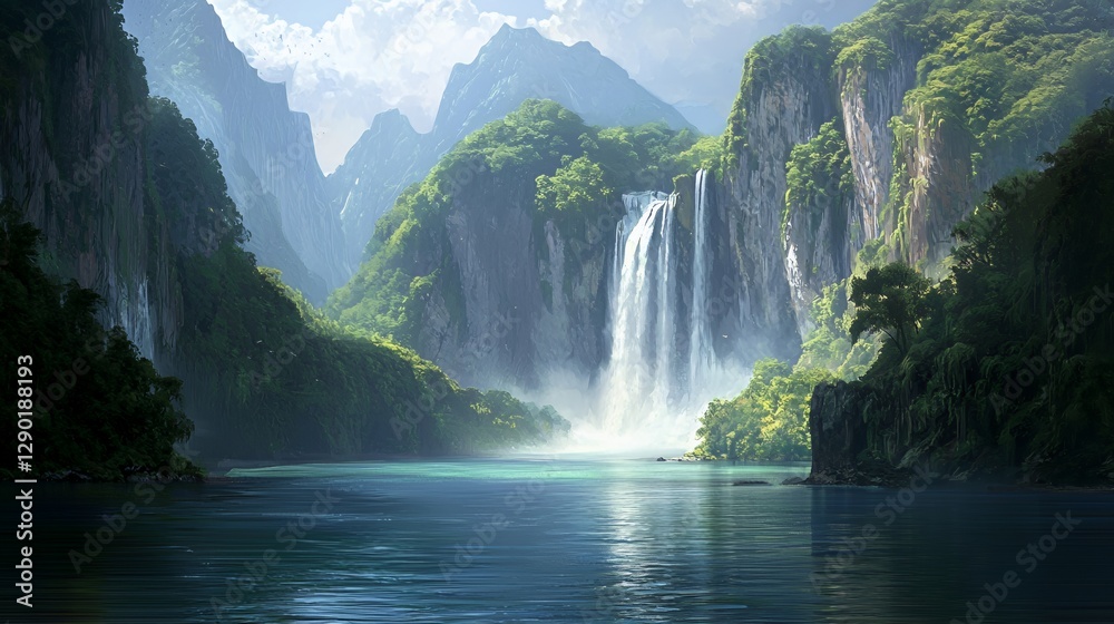 Fototapeta premium Bright Green Banana Leaves Frame Tropical Summer Background