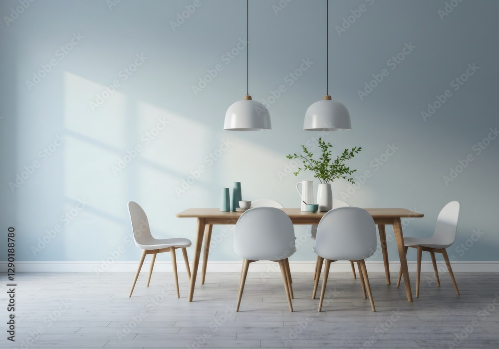 Modern Minimalist Dining Room with Sunlight Modern Minimalist Dining Room with Sunlight