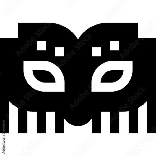 Flat vector icon of a carnival mask, featuring a festive and elegant design. Symbolizes celebration, mystery, and performance—perfect for Mardi Gras, masquerade balls, cultural festivals, parades, and