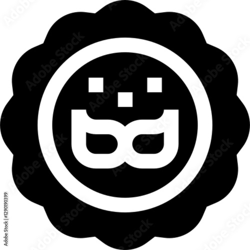 Flat vector icon of a mask, designed with a clean and modern silhouette. Versatile symbol that can represent fashion, theater, disguise, health protection, or cultural tradition. Ideal for use in mobi