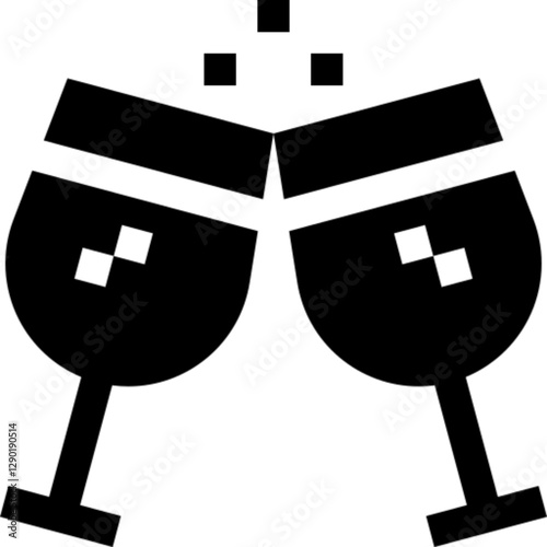 Flat vector icon of a spritz cocktail glass, featuring a stylish drink with a straw and garnish. Ideal for summer parties, bar menus, cocktail events, happy hour promotions, and alcohol-related themes