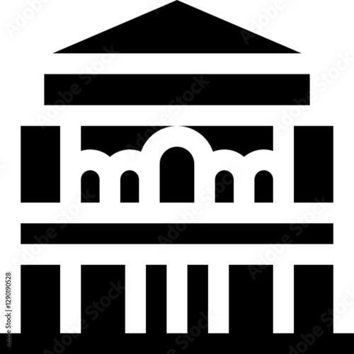 Flat vector icon of theatre masks representing comedy and tragedy, symbolizing the performing arts. A clean and minimal design perfect for drama, stage performances, cultural events, acting schools, a