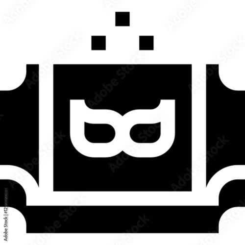 Flat vector icon of a pair of tickets, representing admission, entry, or reservation. Ideal for entertainment themes such as movies, concerts, events, theaters, travel bookings, and festivals. Clean a