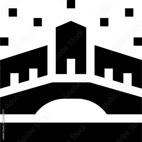 Venetian carnival mask icon in flat vector style, inspired by classic masquerade traditions from Venice. Featuring symmetrical design and elegant decorative elements, it’s ideal for Mardi Gras, costum