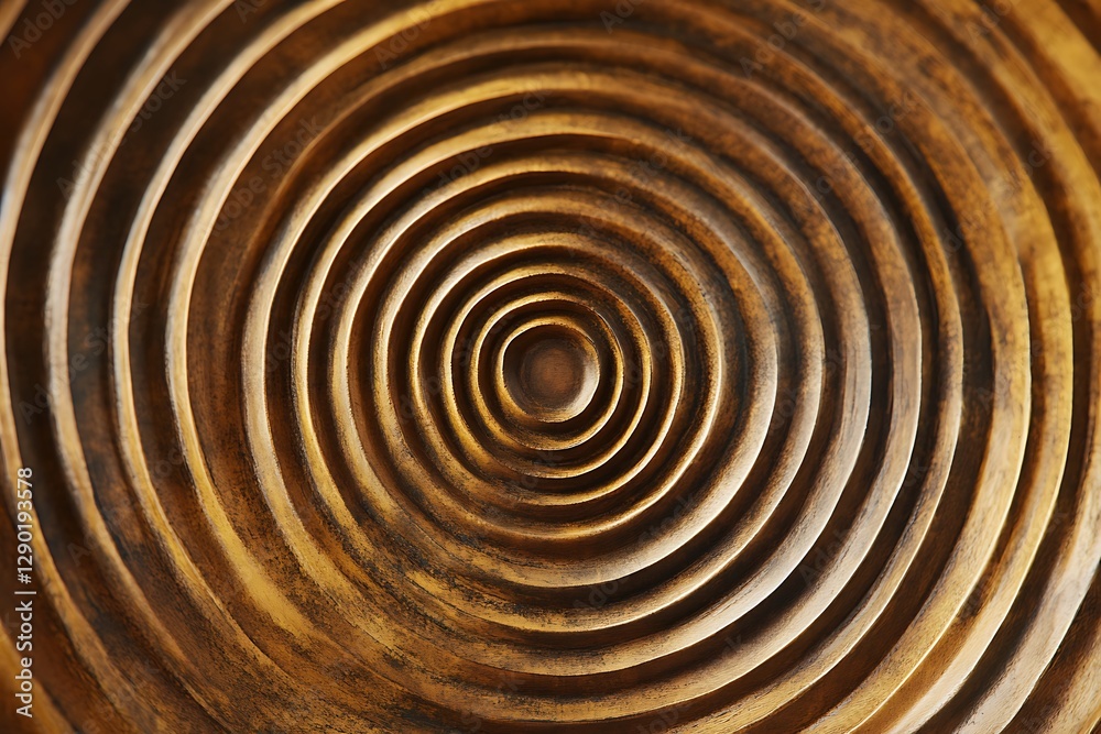 Fototapeta premium Golden Brown Concentric Circles Wall Decor