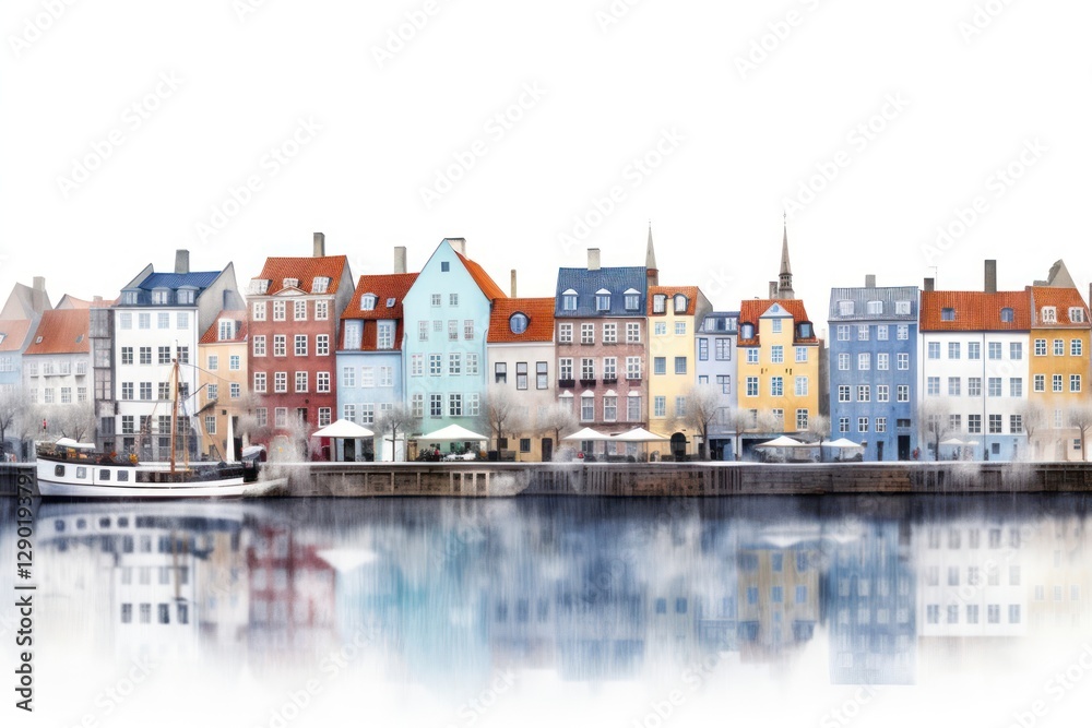 Fototapeta premium Copenhagen architecture waterfront cityscape.