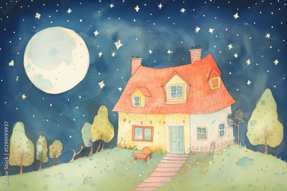 Fototapeta premium House on night sky architecture building outdoors.