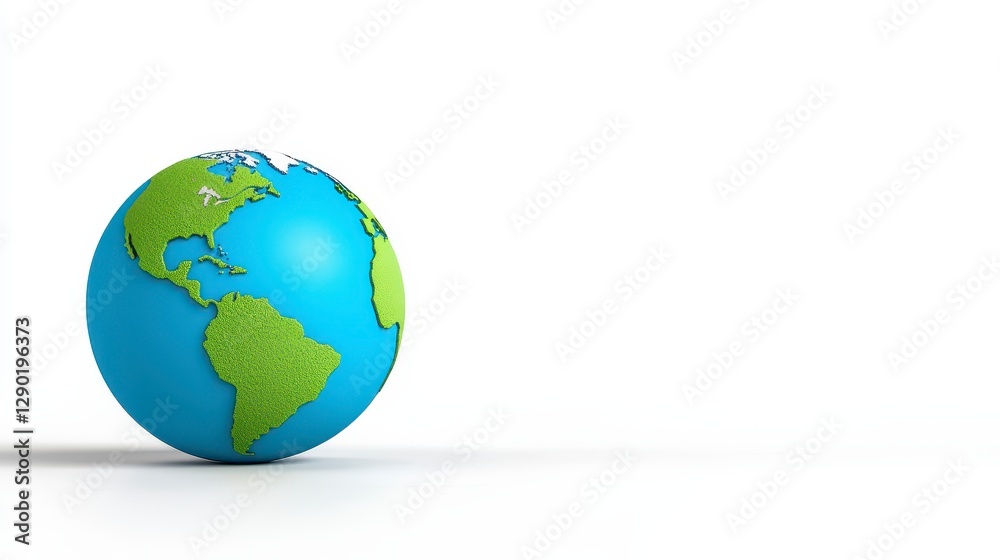 Fototapeta premium Pixelated 3D Earth Globe On White Background