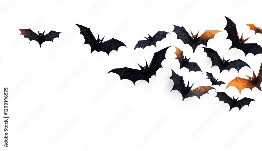 Fototapeta premium Pixelated Bats Flying Against White Background