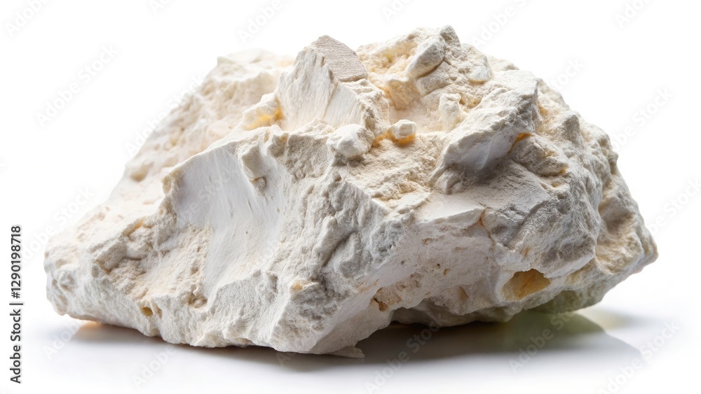 Close-Up of White Chalk Rock Texture, Isolated on White Background, Natural Minerals, Abstract Art, Geology, Organic Shapes, Minimalism, Textured Surface, Nature Photography, High-Resolution Image Close-Up of White Chalk Rock Texture, Isolated on White Background, Natural Minerals, Abstract Art, Geology, Organic Shapes, Minimalism, Textured Surface, Nature Photography, High-Resolution Image