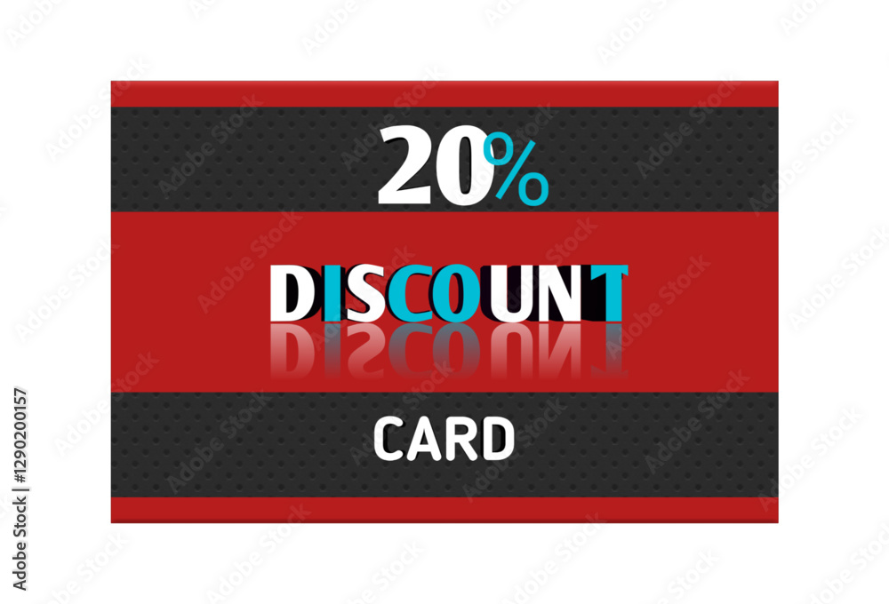 Fototapeta premium 20% discount card 20% discount shopping voucher card 20% discount voucher