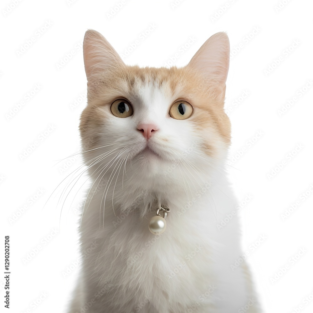 Fototapeta premium Wedding Cat, isolated on white background, cute