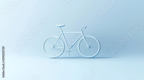 Minimalist bike in light blue studio
