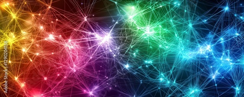 Futuristic abstract background with glowing lines and vibrant colors