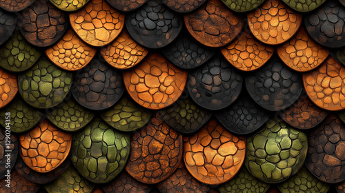 Colorful reptile scales creating a beautiful textured design