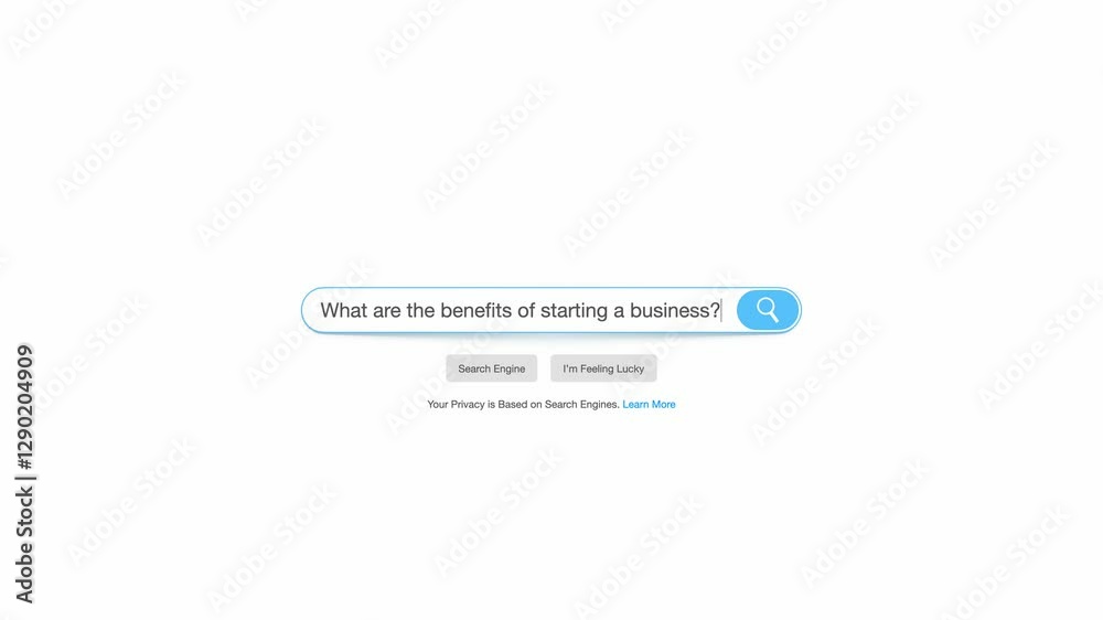 Search Engine Interface Showing What Are The Benefits Of Starting A Business Query