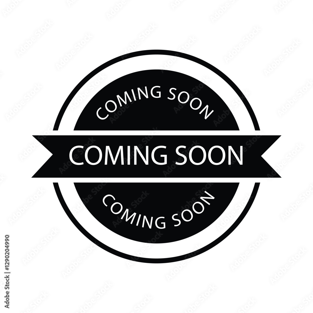 Obraz premium Coming soon stamp with black color. Isolated white background, editable vector file for social media