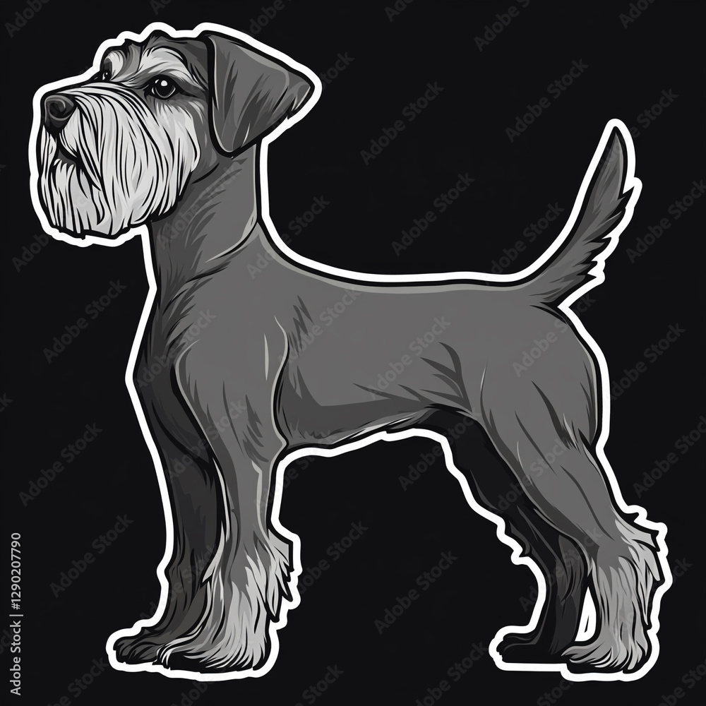 Standard Schnauzer Dog Standing Proudly With Its Tail Up Showcasing Its Distinctive Beard and Alert Expression in a Natural Outdoor Setting Perfect for Pet Lovers and Dog Enthusiasts Standard Schnauzer Dog Standing Proudly With Its Tail Up Showcasing Its Distinctive Beard and Alert Expression in a Natural Outdoor Setting Perfect for Pet Lovers and Dog Enthusiasts
