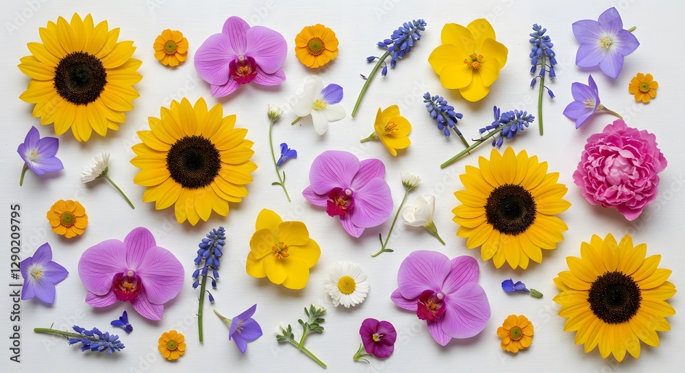 Mixed Flowers Ai Design with clean background Mixed Flowers Ai Design with clean background