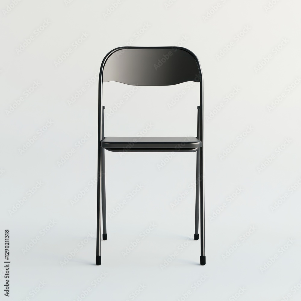 Empty black folding chair in studio Empty black folding chair in studio