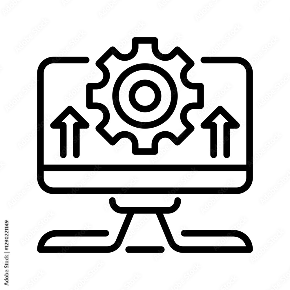 Computer line icon. Universal creative premium symbol. Vector sign icon logo template. Vector illustration Computer line icon. Universal creative premium symbol. Vector sign icon logo template. Vector illustration