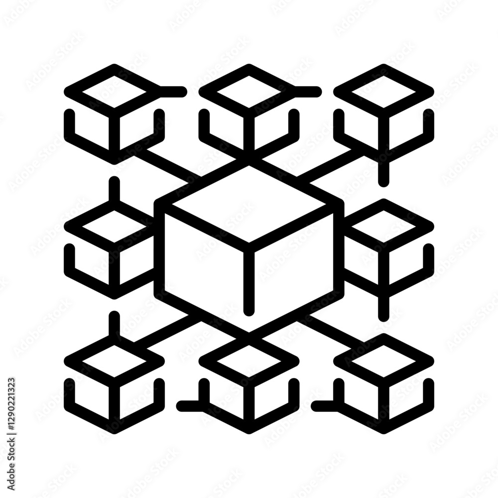Blockchain Network line icon. Universal creative premium symbol. Vector sign icon logo template. Vector illustration Blockchain Network line icon. Universal creative premium symbol. Vector sign icon logo template. Vector illustration