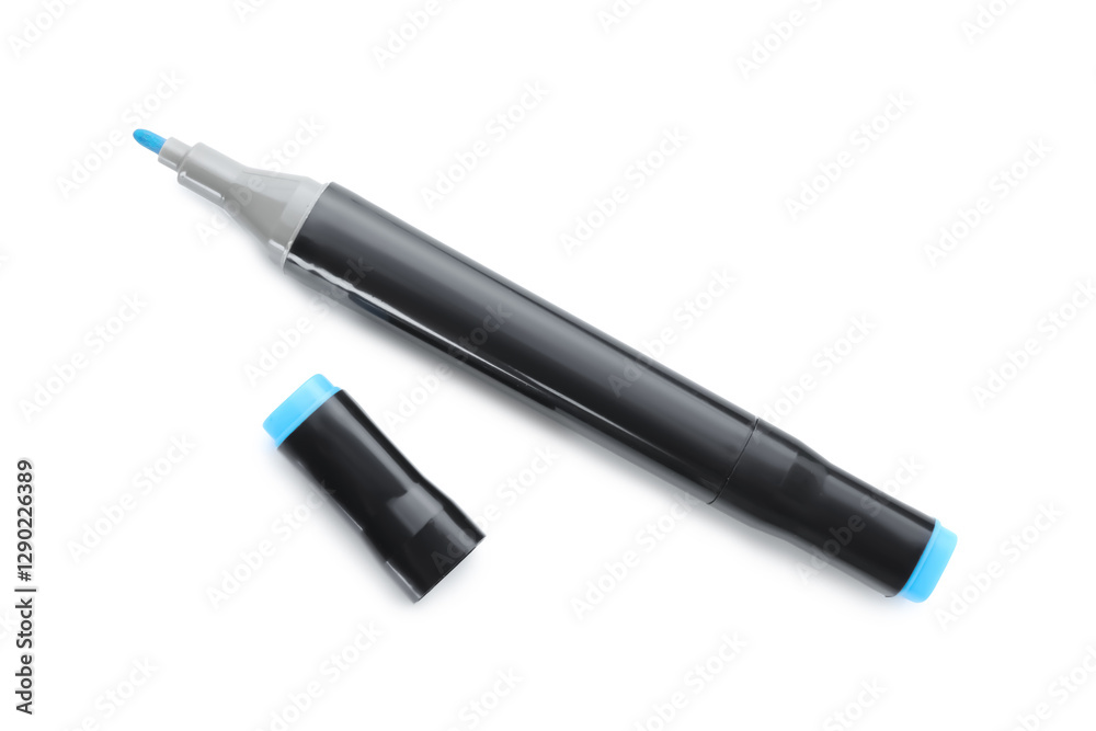 One double sided marker isolated on white, top view One double sided marker isolated on white, top view