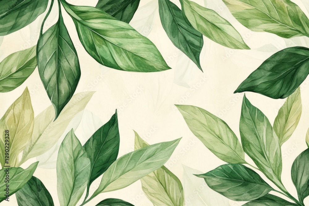 Large abstract green leaves pattern plant leaf.