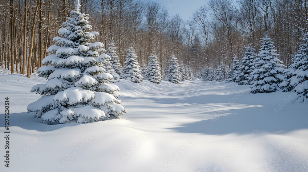 Fototapeta premium Snowy Winter Forest Path