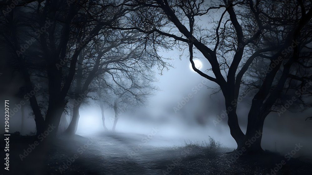 Gothic forest illuminated by moonlight with eerie glowing eyes, dark wallpaper Gothic forest illuminated by moonlight with eerie glowing eyes, dark wallpaper