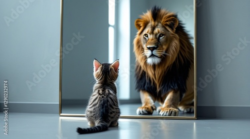 Kitten's Reflection