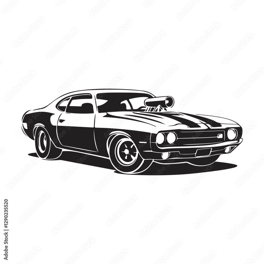 Naklejka premium vintage Car silhouette vector illustration