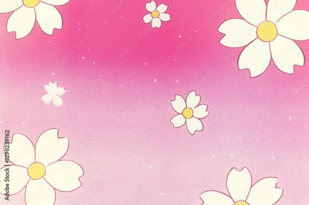 Pink paper texture pattern flowers background.