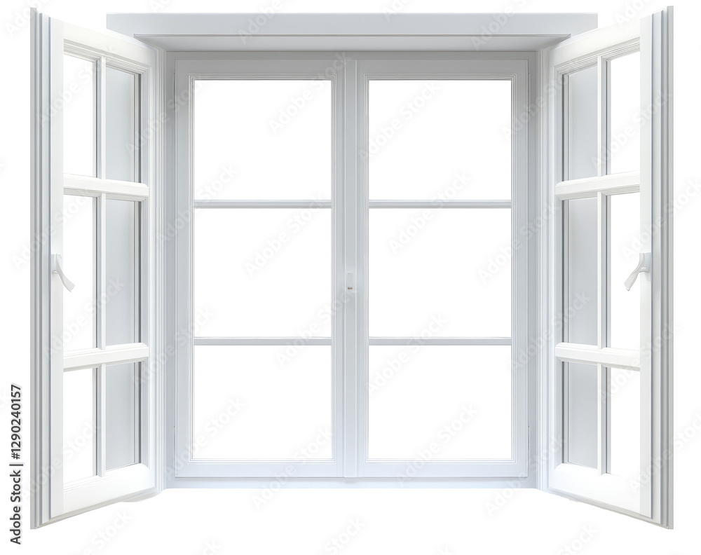 Bright Open Window with White Frames Creating a Fresh and Airy Atmosphere in Modern Interior Design Bright Open Window with White Frames Creating a Fresh and Airy Atmosphere in Modern Interior Design