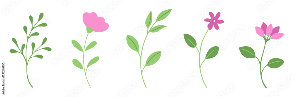 Adobe Illustrator Artworkvector hand drawing of a set of colorful flowers in doodle style Adobe Illustrator Artworkvector hand drawing of a set of colorful flowers in doodle style