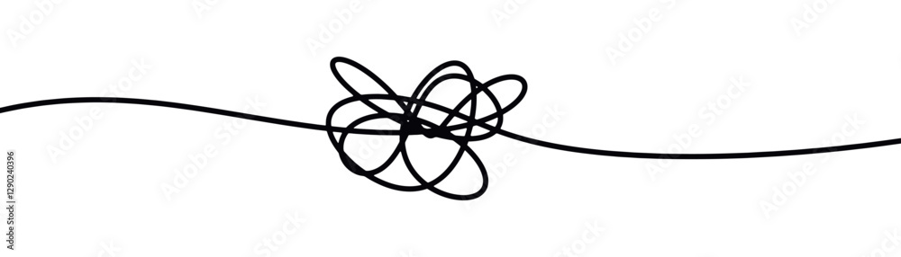 vector drawing of the concept of entanglement and disorderly knot by hand in one continuous line on white background vector drawing of the concept of entanglement and disorderly knot by hand in one continuous line on white background
