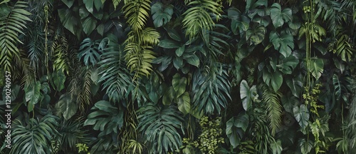 jungle green leaves background