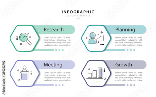 Timeline infographic template. 4 Step timeline journey, calendar Flat simple infographics design template. presentation graph. Business concept with 4 options, vector illustration.