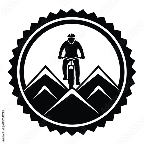 Bicycle Rider on Hill Silhouette