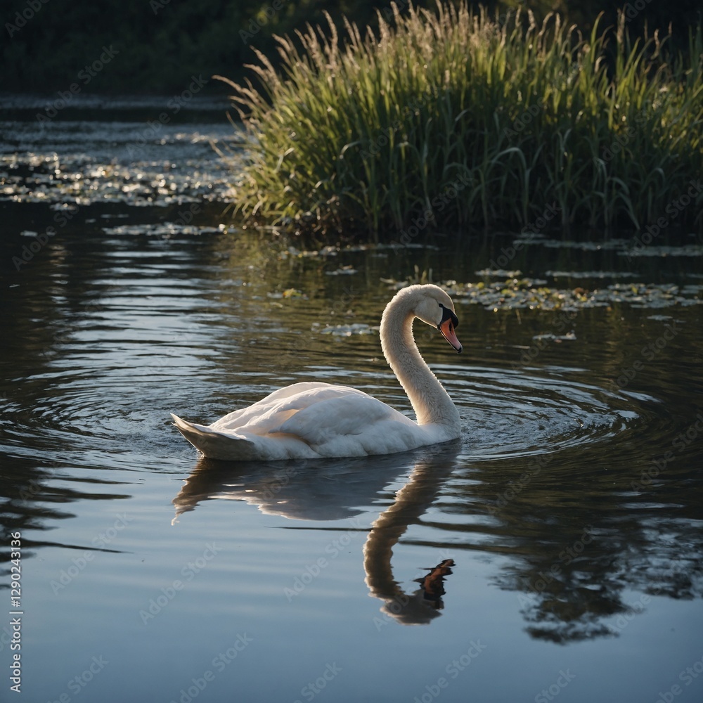 Fototapeta premium swan on the lake