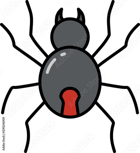 Redback spider line icon