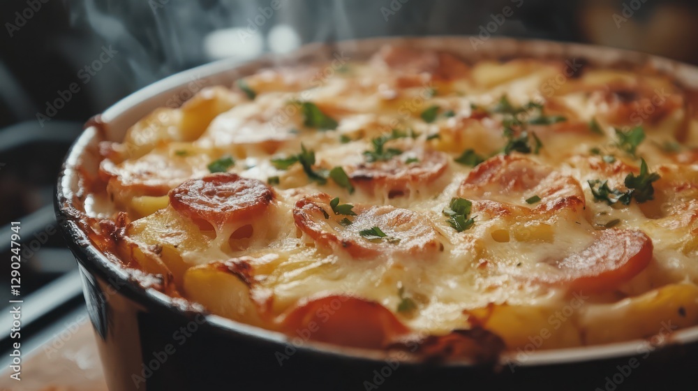 Aromatic Potato and Sausage Casserole, Warm and Delicious