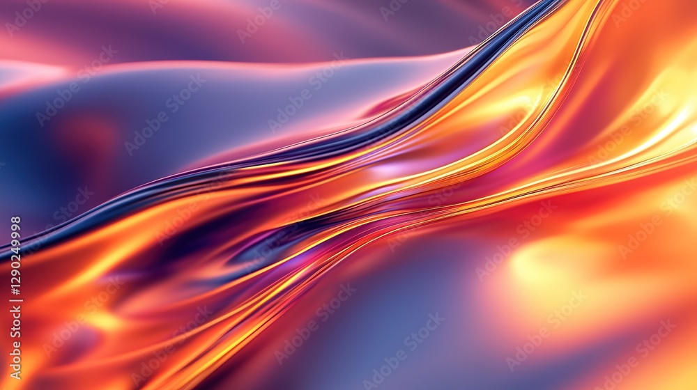 Naklejka premium Abstract Fluid, Orange, Purple Swirls