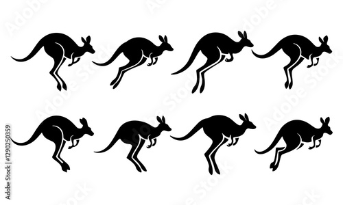 kangaroo vector silhouettes