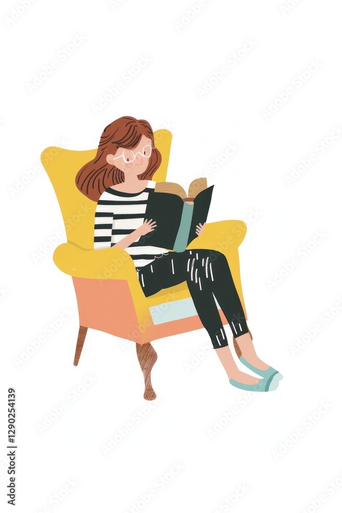 Girl reading book on chair person furniture armchair. Girl reading book on chair person furniture armchair.