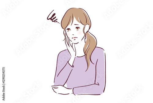 考え事をして悩んでいる若い女性